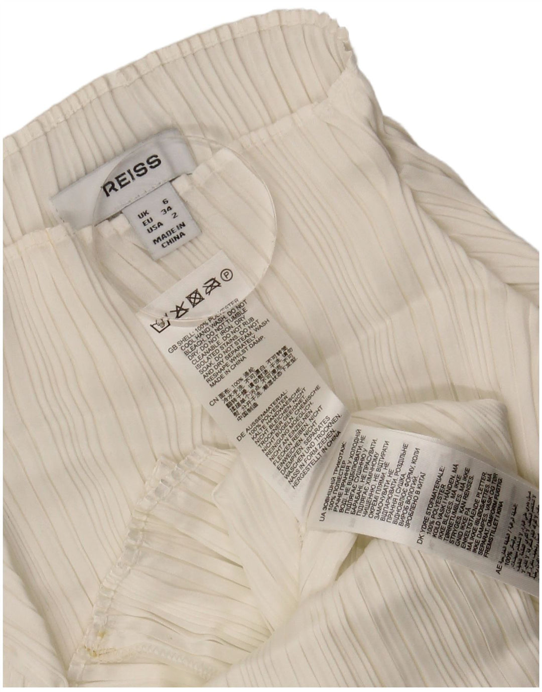 Женский топ Reiss с длинным рукавом UK 6 XS, белый полиэстер
