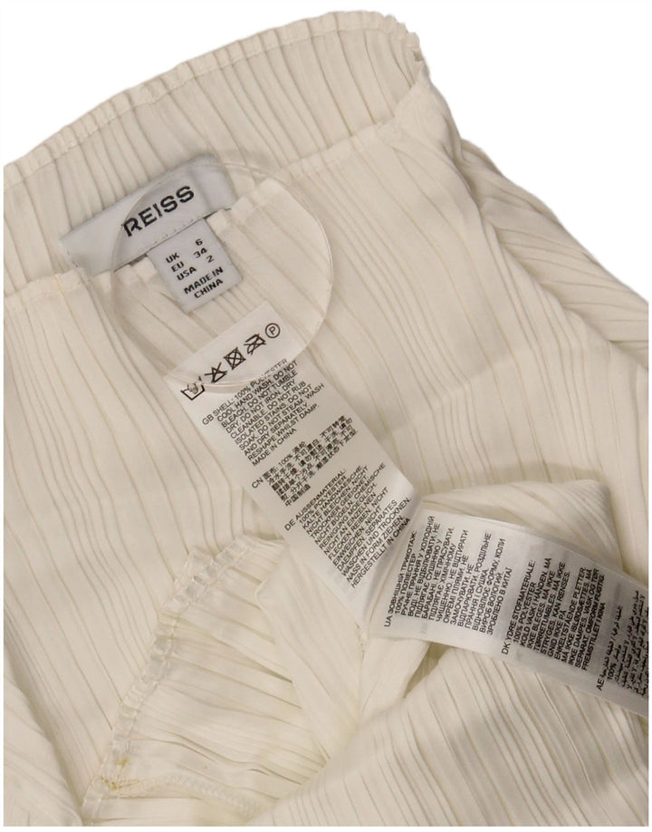 Женский топ Reiss с длинным рукавом UK 6 XS, белый полиэстер