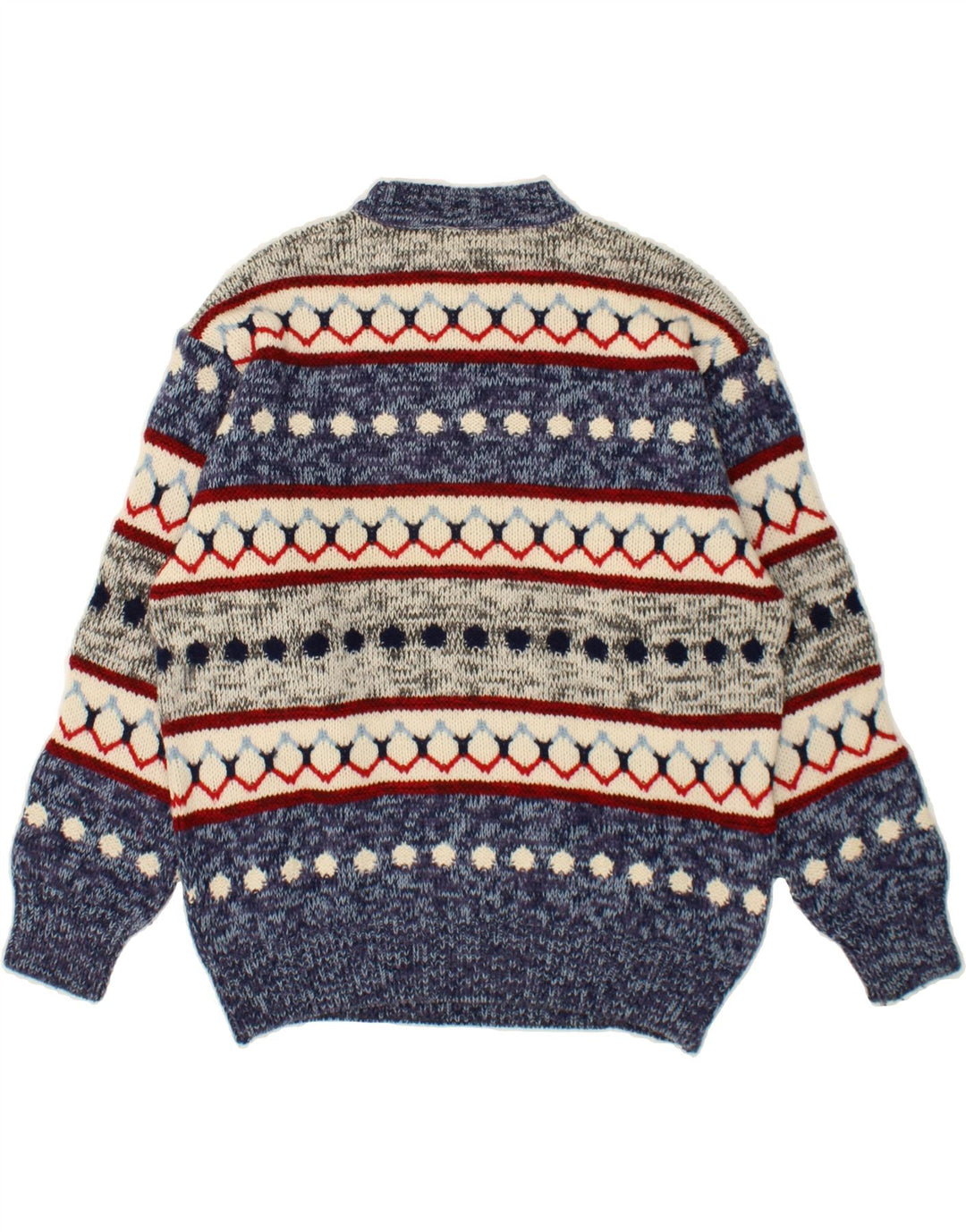 SEVRES Мужской джемпер с круглым вырезом IT 50, средний синий, шерсть Fair Isle