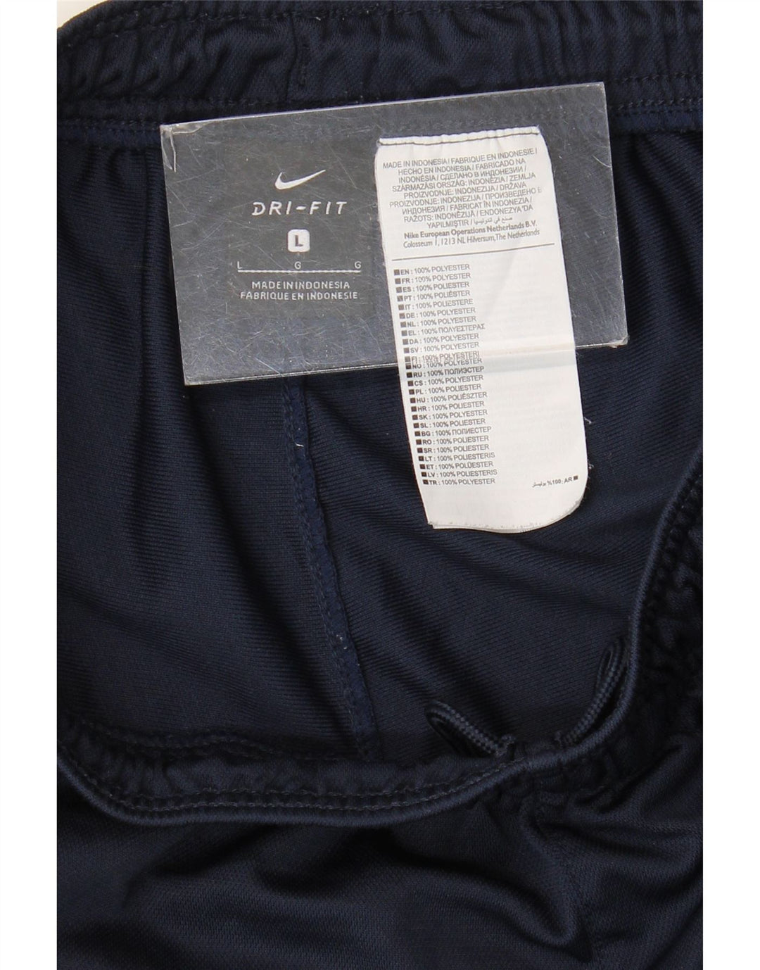 Мужские спортивные брюки Nike Dri Fit, большие темно-синие брюки из полиэстера