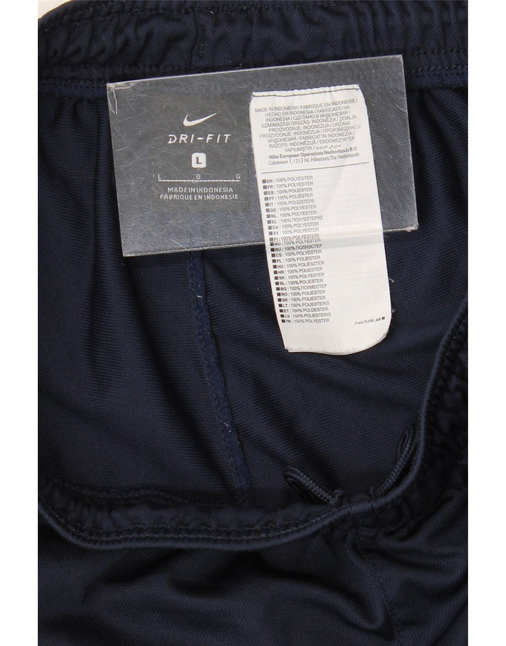 Мужские спортивные брюки Nike Dri Fit, большие темно-синие брюки из полиэстера
