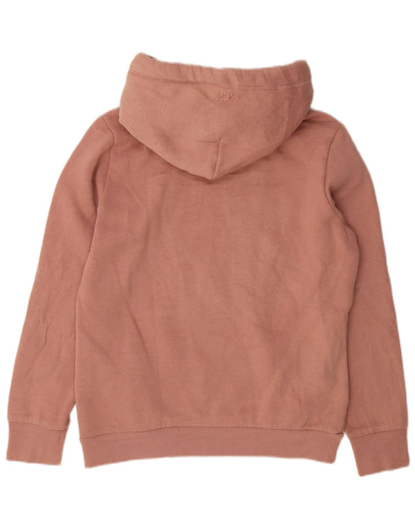 Женский джемпер с капюшоном Superdry UK 12, хлопок среднего розового цвета