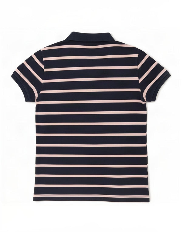 Женская рубашка-поло Ralph Lauren UK 16, большой размер, темно-синяя полоска, хлопок