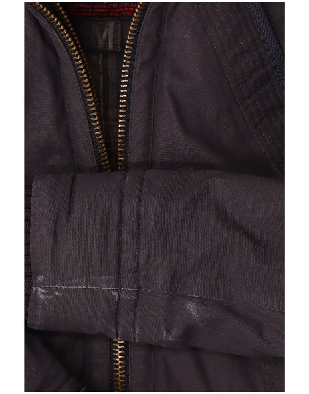 Женская ветровка Superdry с капюшоном UK 14, средний темно-синий хлопок