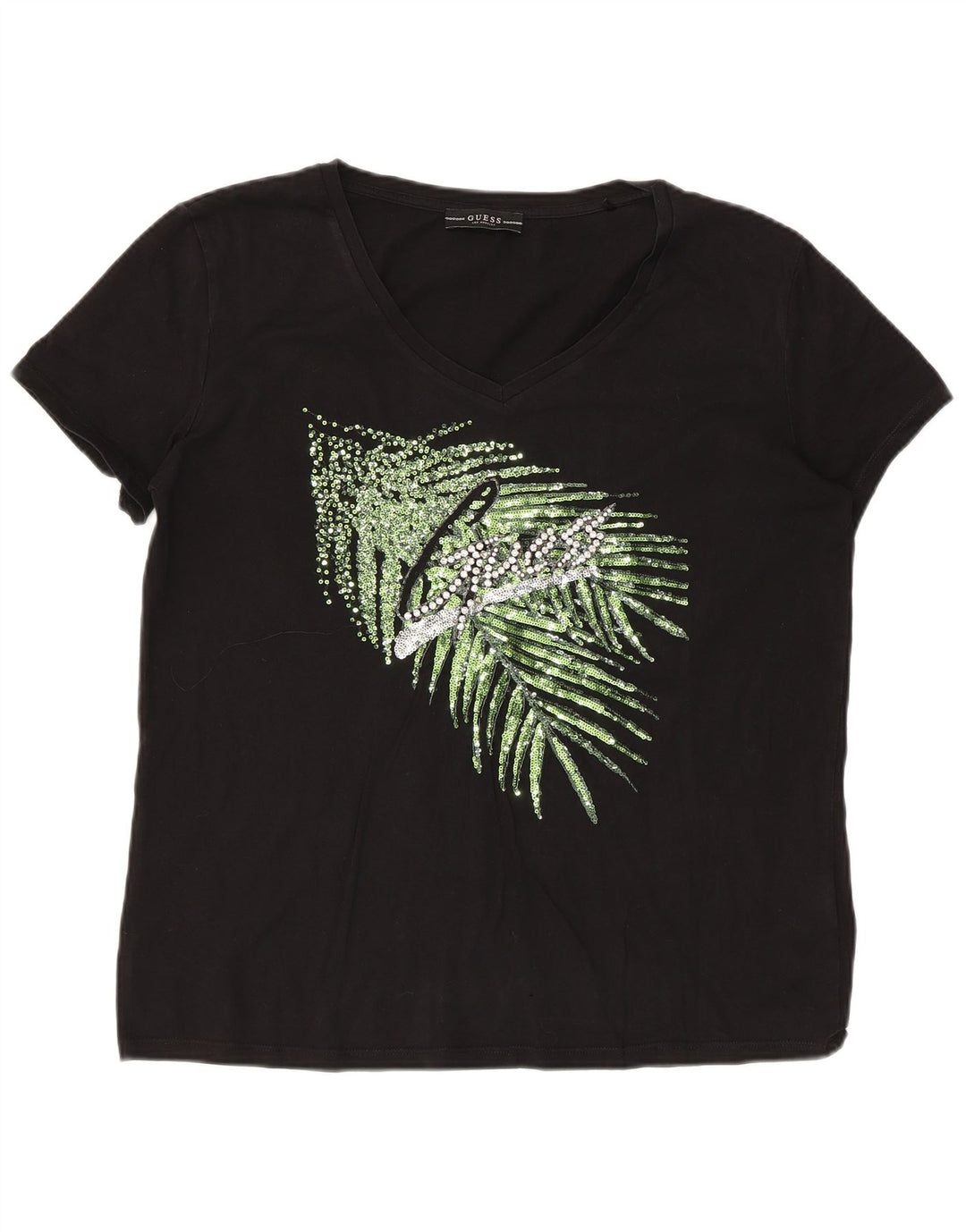 Guess Женская футболка с рисунком Top UK 18 XL, черный хлопок