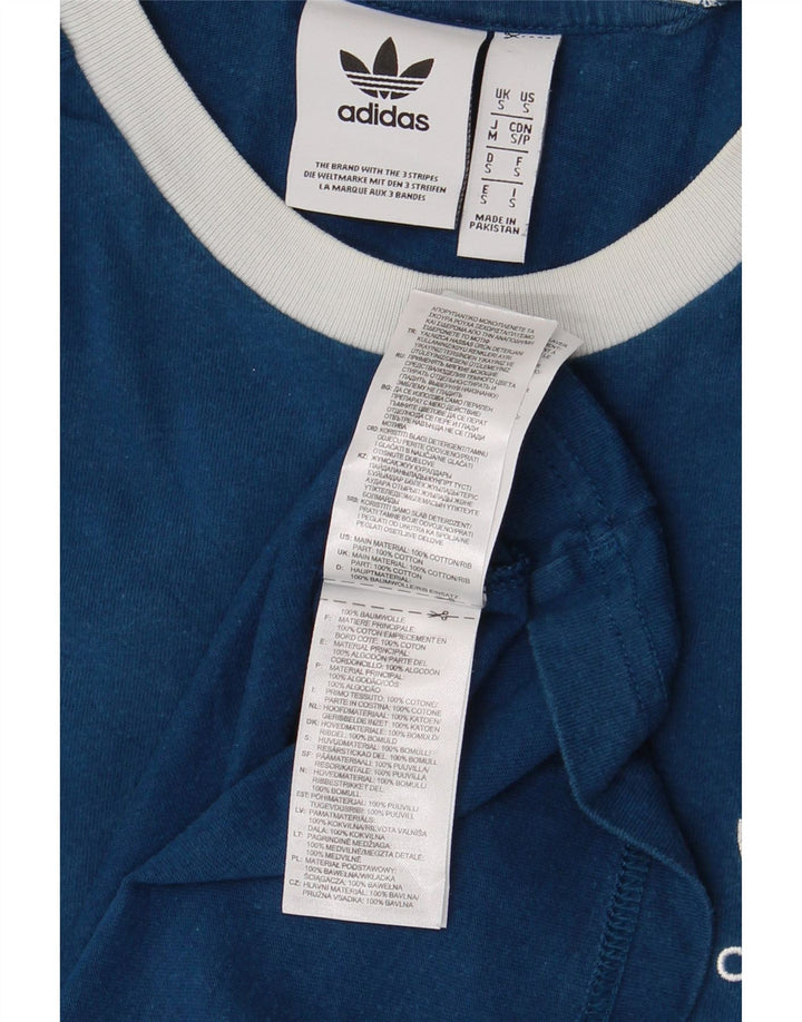 Мужская футболка ADIDAS, маленькая, темно-синяя, хлопковая
