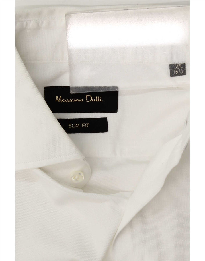 Мужская рубашка приталенного кроя Massimo Dutti, размер 39 15 1/2, средний белый