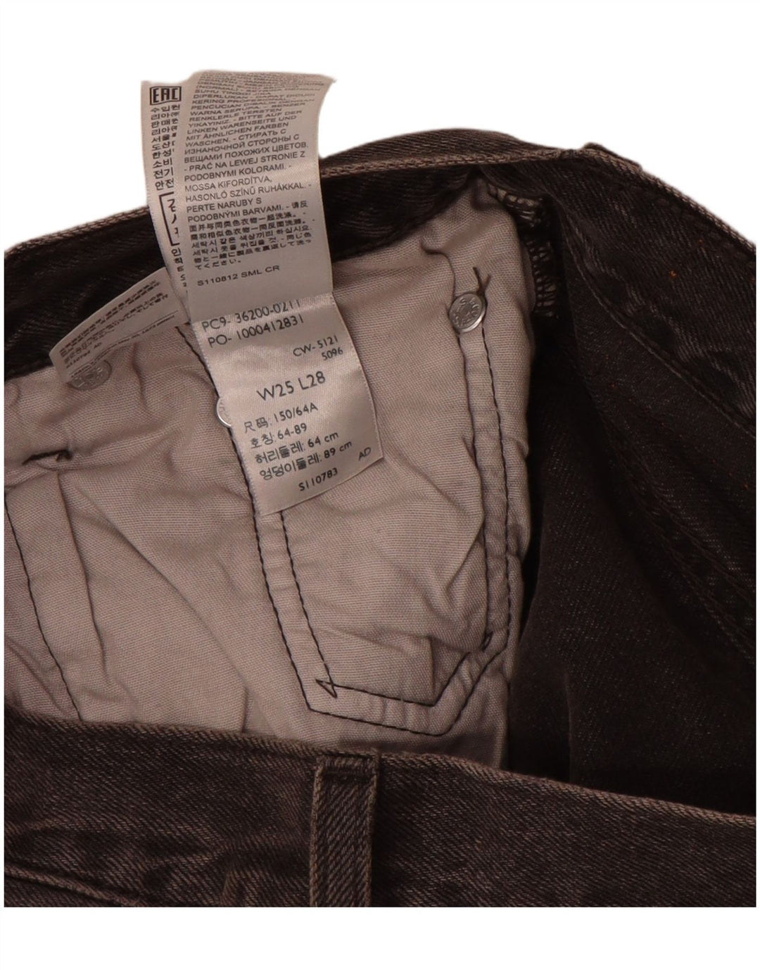 Женские прямые джинсы Levi's 501 W25 L28, серый хлопок