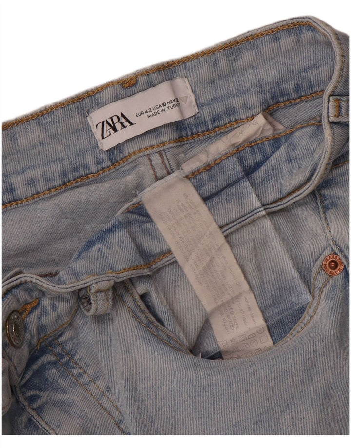 Женские расклешенные джинсы Zara EU 42, большие W32 L27, синие, хлопок