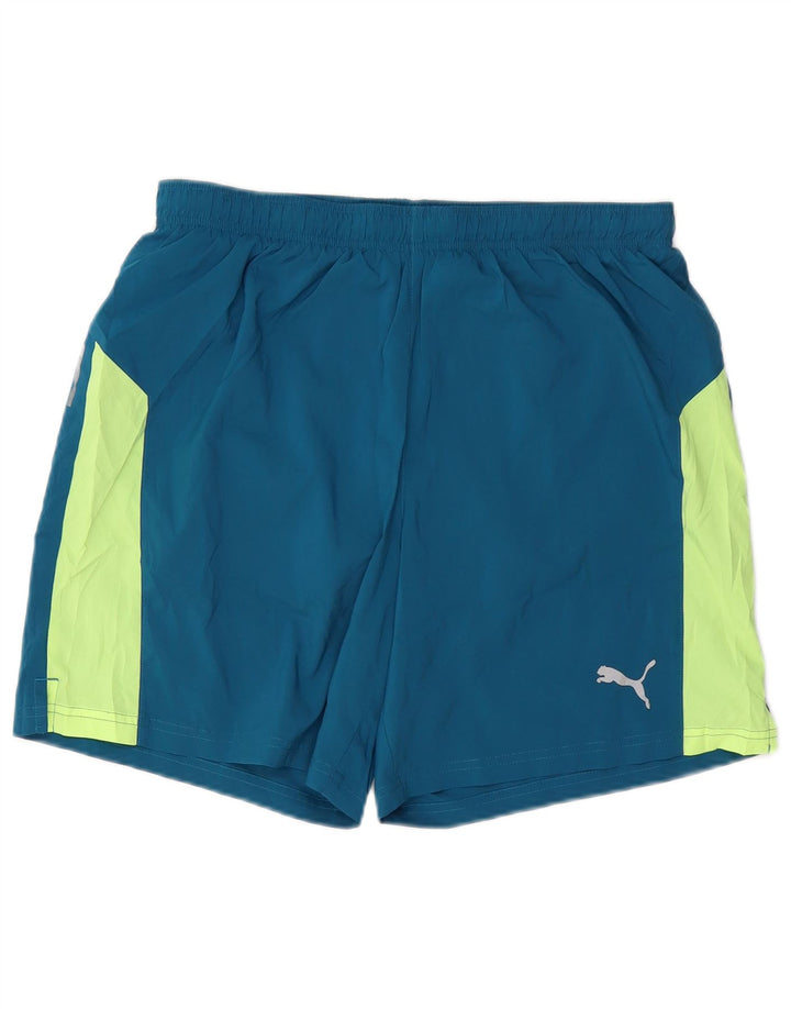 Мужские спортивные шорты PUMA, большие синие цветные блоки