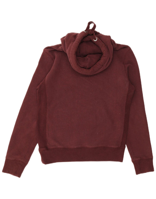 Женский джемпер с капюшоном Superdry UK 12, средний бордовый, хлопок