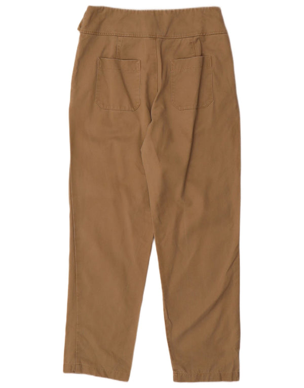 Женские повседневные зауженные брюки ZARA среднего размера W28 L28, бежевый хлопок