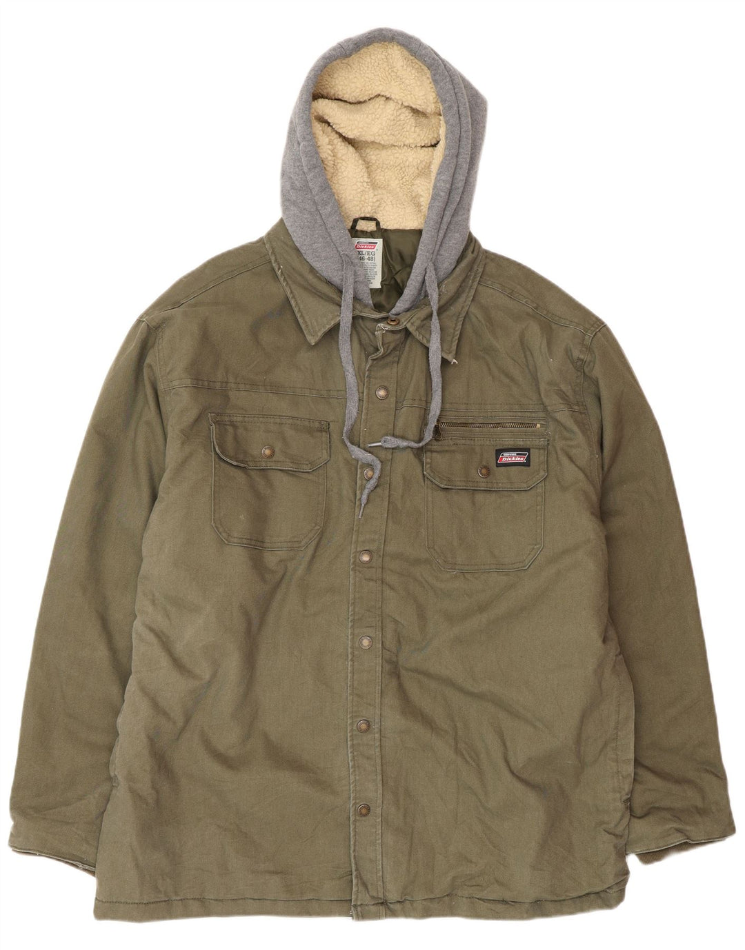 Мужская куртка DICKIES с капюшоном UK 42 XL, цвет хаки, хлопок с цветными блоками