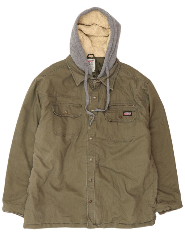 Мужская куртка DICKIES с капюшоном UK 42 XL, цвет хаки, хлопок с цветными блоками