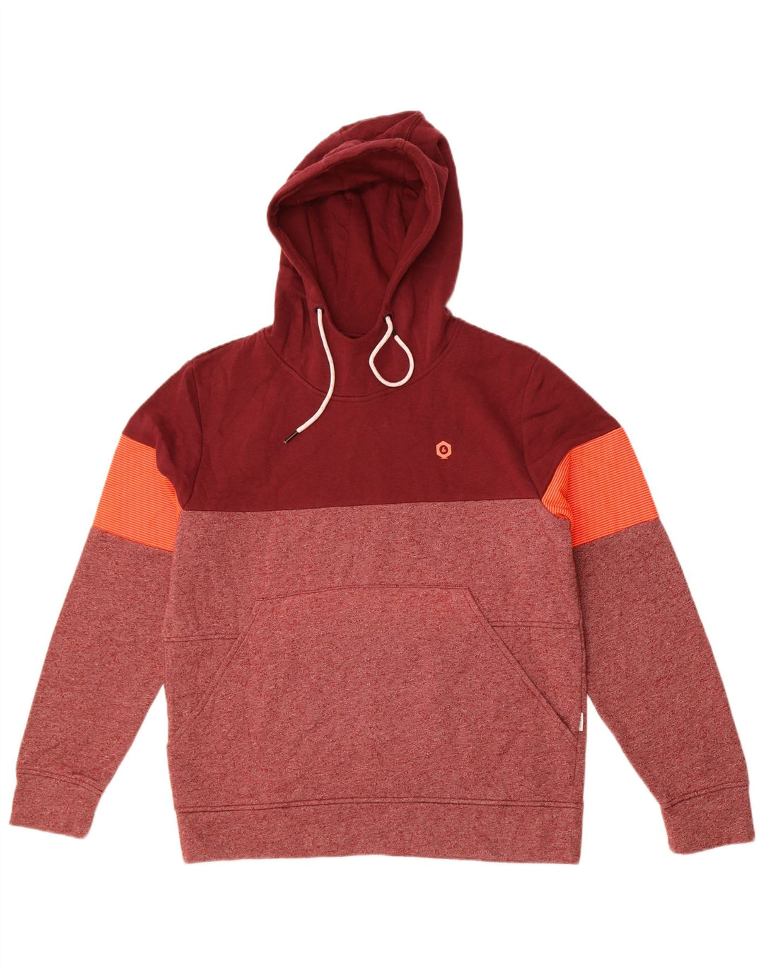 Мужской джемпер с капюшоном Jack & Jones, средний бордовый, полиэстер с цветными блоками