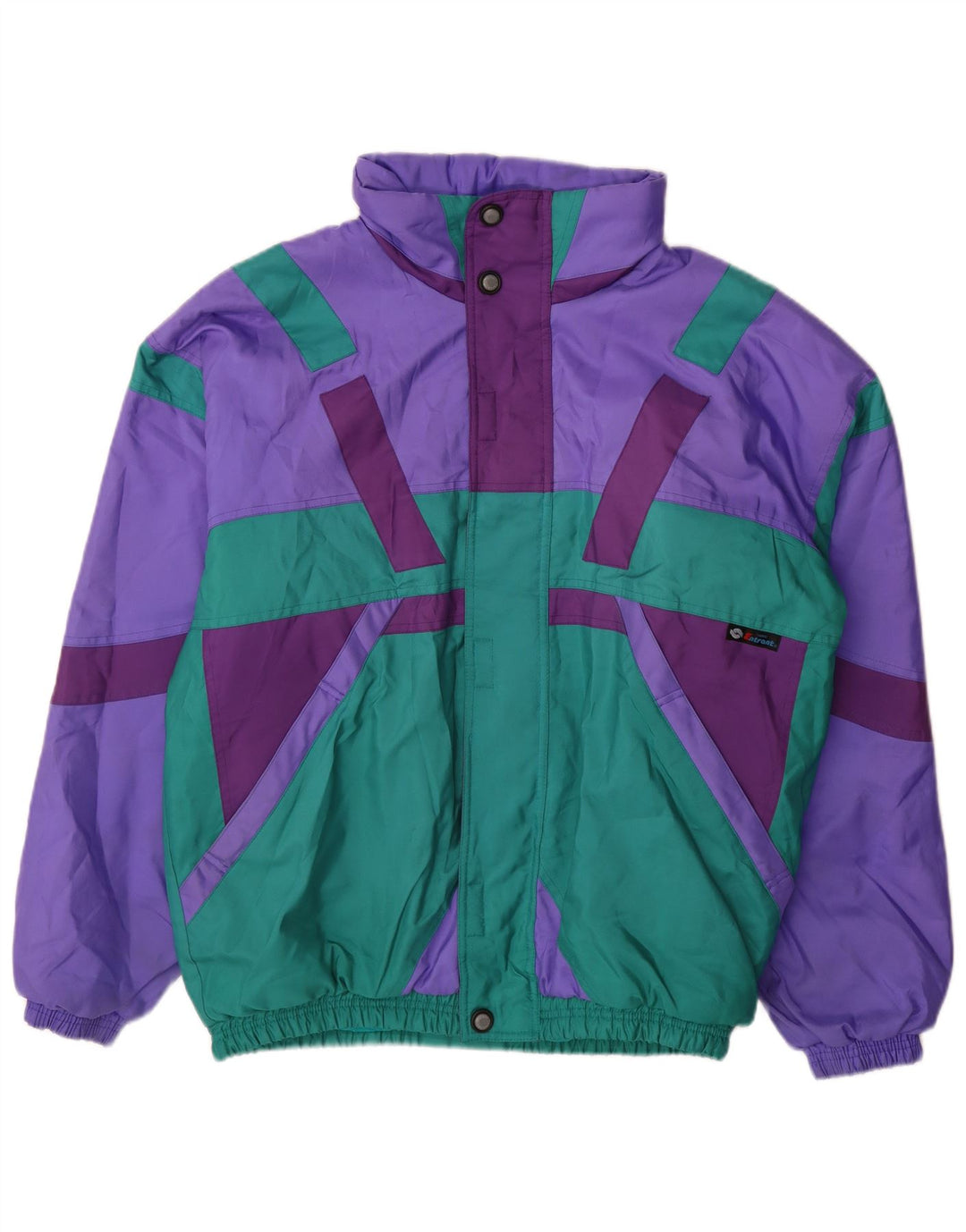 Мужская лыжная куртка Sergio Tacchini UK 42 XL фиолетового цвета из полиэстера с цветными блоками