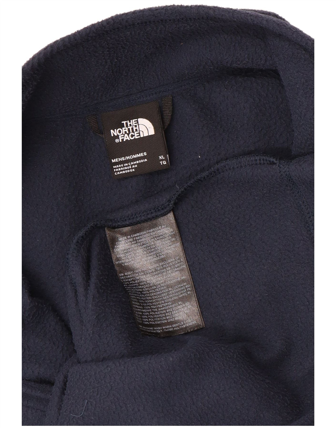 Мужской флисовый джемпер с воротником на молнии The North Face XL, темно-синий, полиэстер