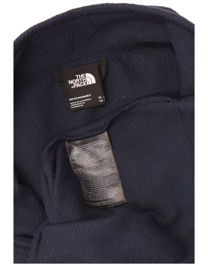Мужской флисовый джемпер с воротником на молнии The North Face XL, темно-синий, полиэстер