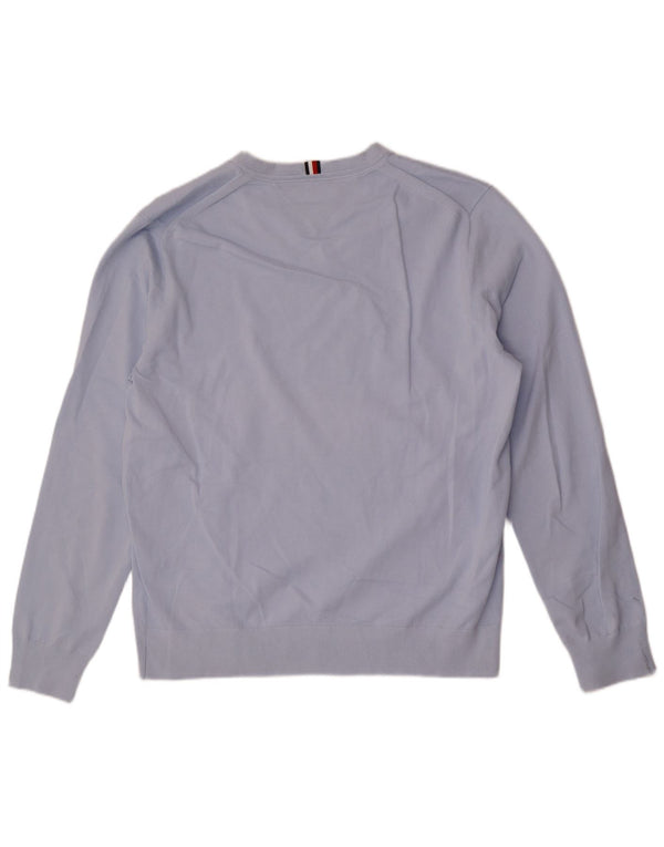 Женский джемпер с v-образным вырезом Tommy Hilfiger UK 22 3XL, синий хлопок