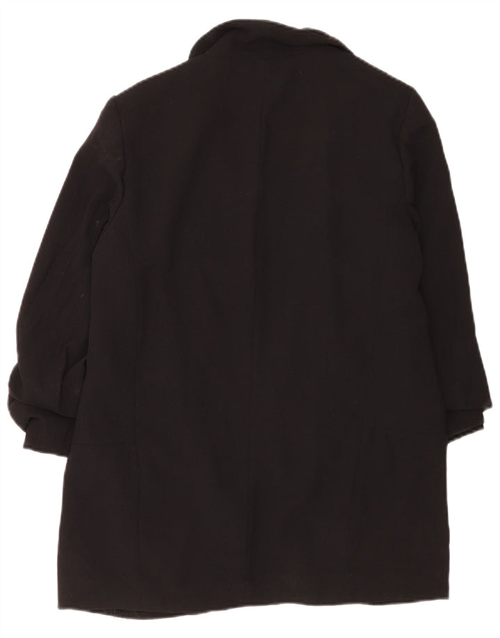 Женский пиджак с открытыми рукавами 3/4 Zara UK 14, средний черный полиэстер
