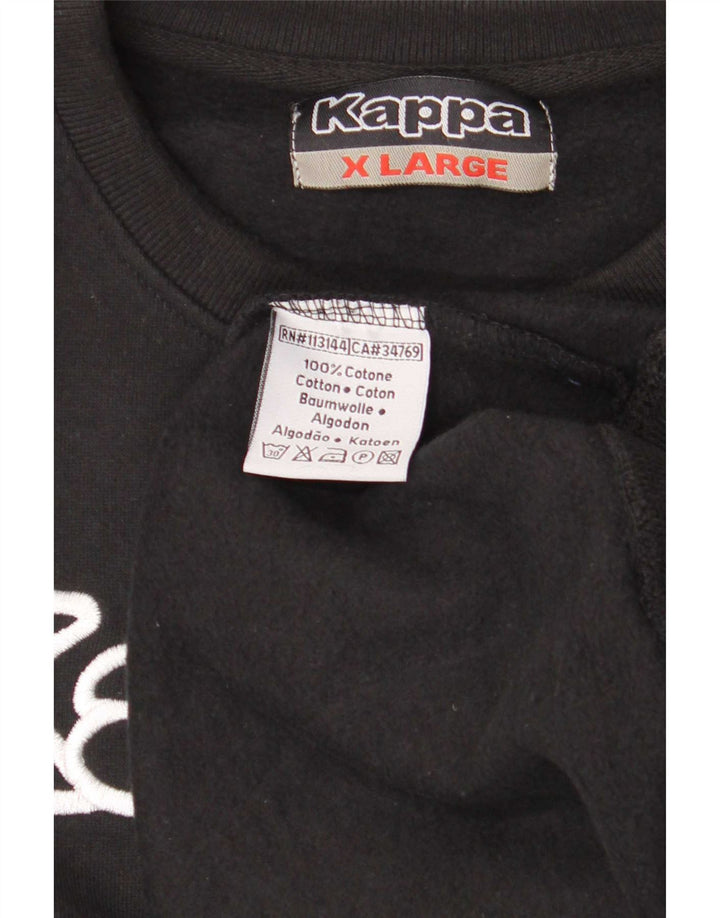Мужской свитшот Kappa с рисунком, XL, черный, хлопок