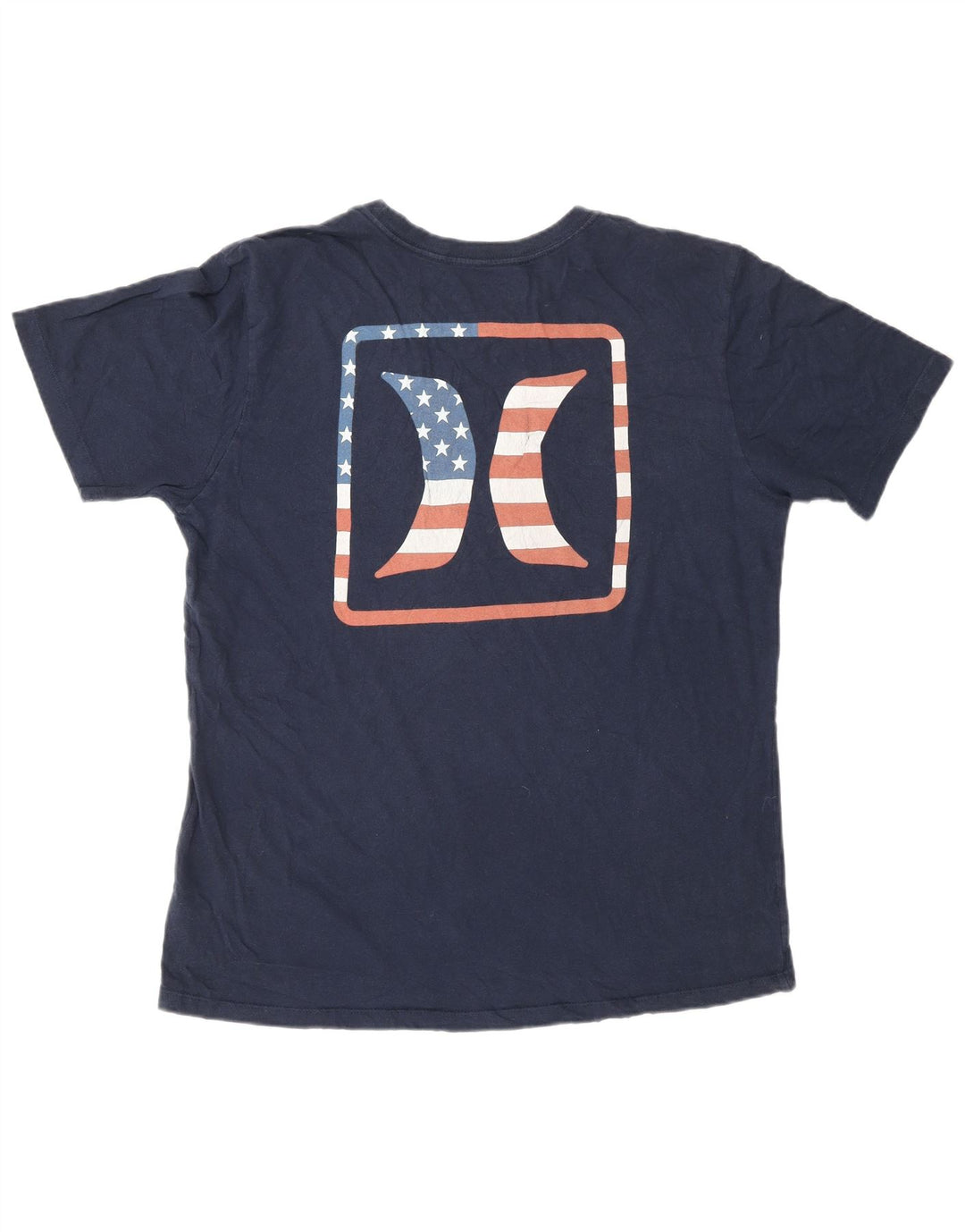 HURLEY Мужская футболка с рисунком Топ среднего размера, темно-синий, хлопок