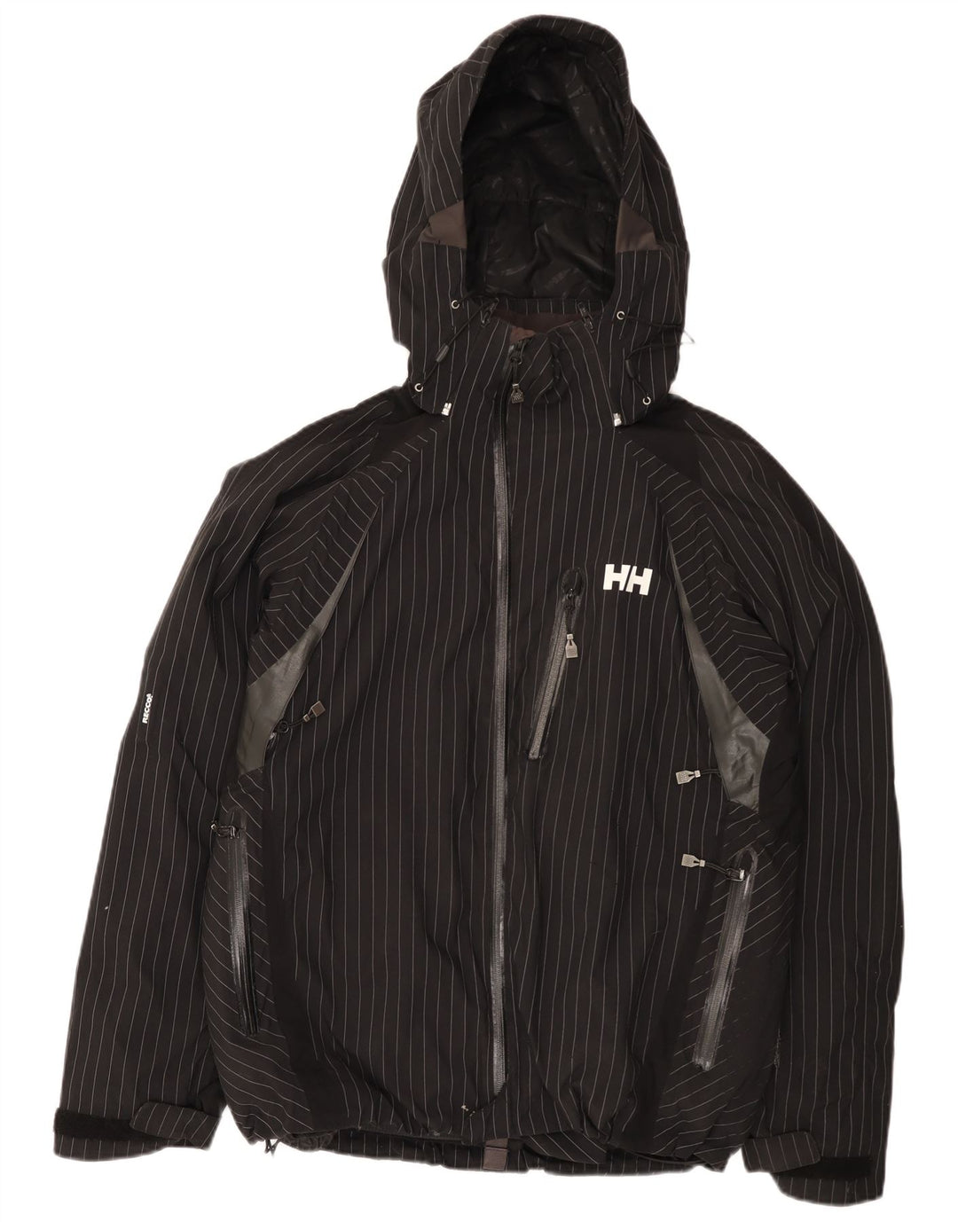 Мужская дождевик с капюшоном Helly Hansen UK 38, средний черный в полоску