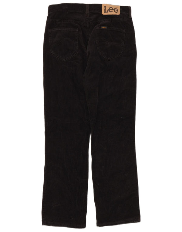 Женские прямые вельветовые брюки LEE с высокой талией, размер США 12, большие W29 L30, черные