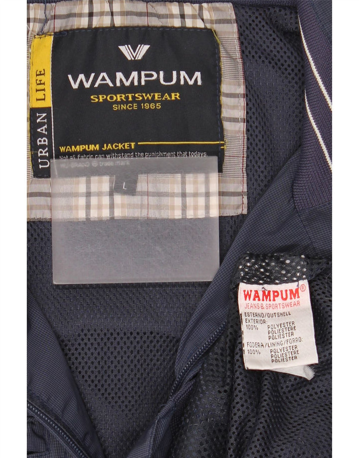 Мужская куртка-бомбер Wampum UK 40, большая темно-синяя, полиэстер