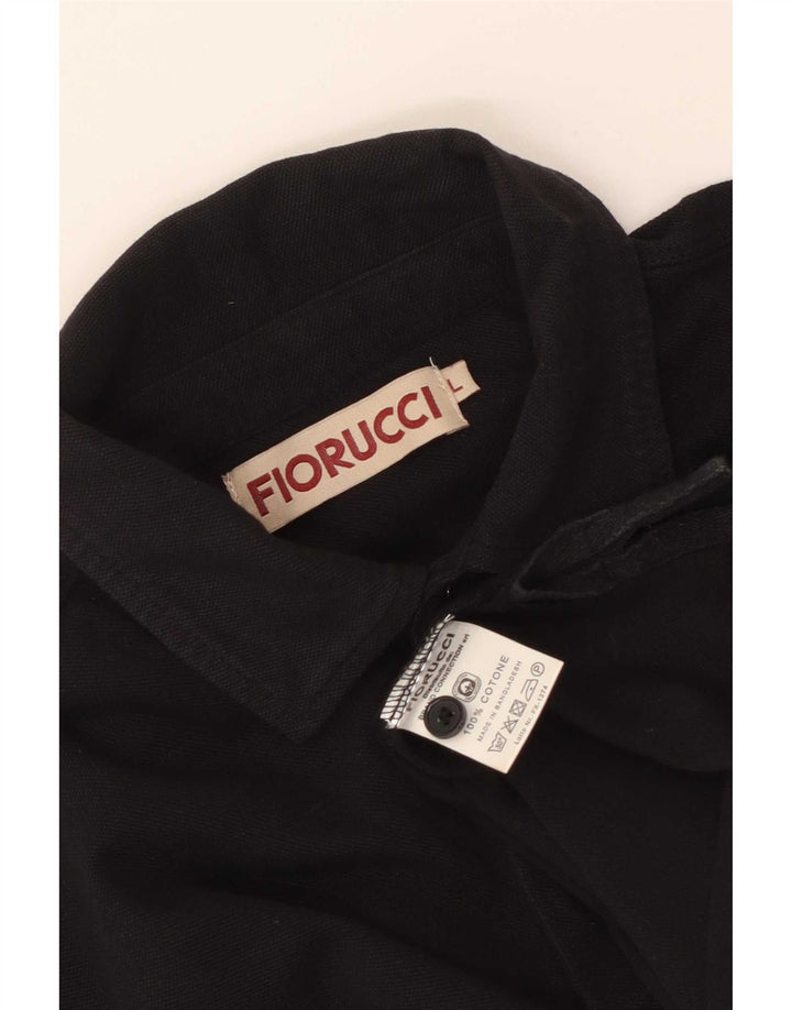 Мужская рубашка-поло Fiorucci, большая черная, хлопок