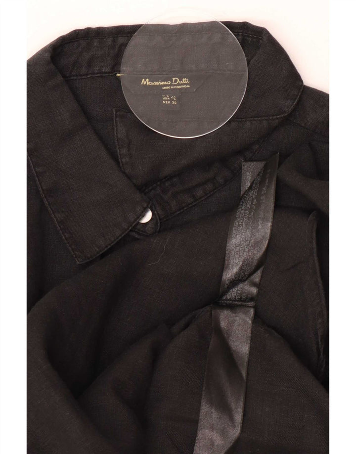 Рубашка женская Massimo Dutti EU 40, средний черный лен