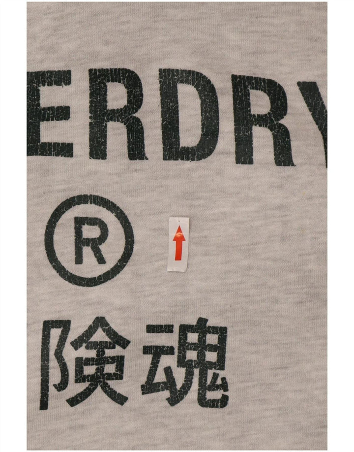 Мужской джемпер с капюшоном Superdry с рисунком, средний серый, хлопок