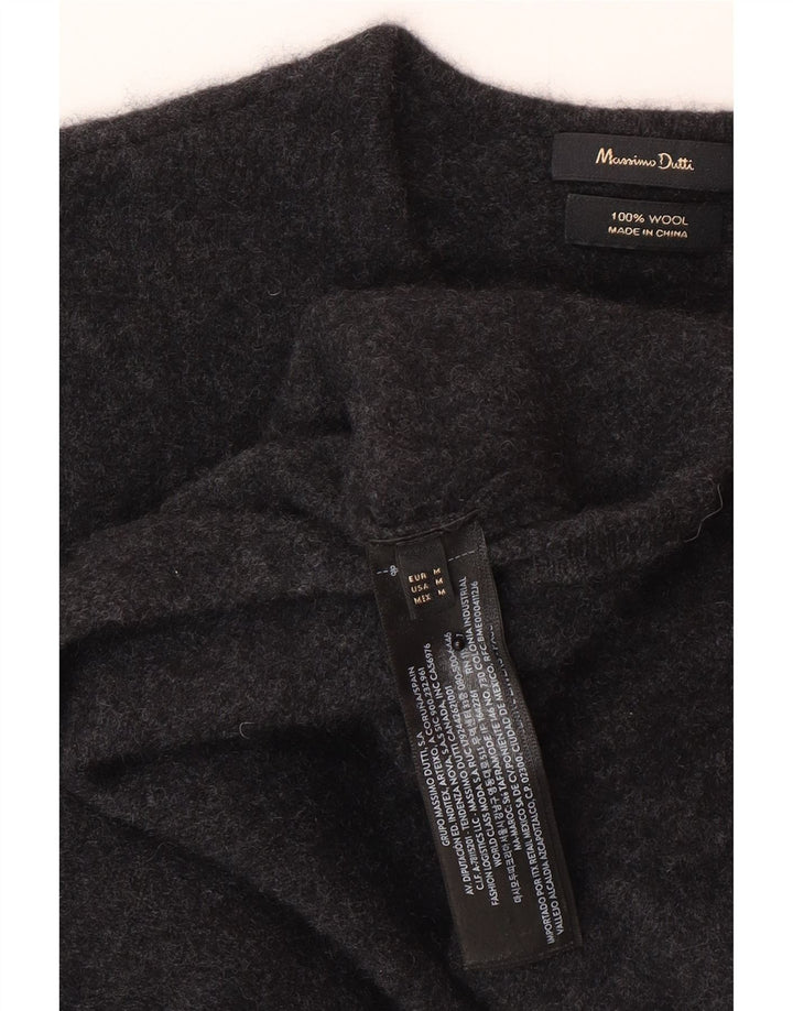Женский укороченный кардиган Massimo Dutti UK 12, шерсть среднего серого цвета