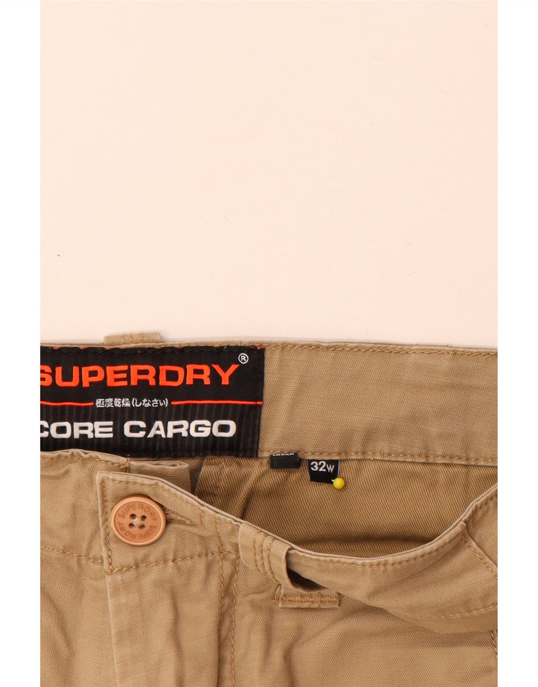 Мужские шорты-карго Superdry W32, хлопковые, среднего бежевого цвета