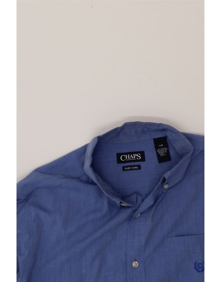CHAPS Mens Easy Care Shirt Large Blue Cotton Vintage Chaps and Second-Hand Chaps from Messina Hembry 