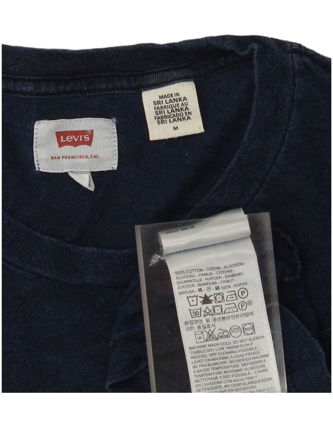 Мужская футболка Levi's Top среднего размера, темно-синяя, хлопковая