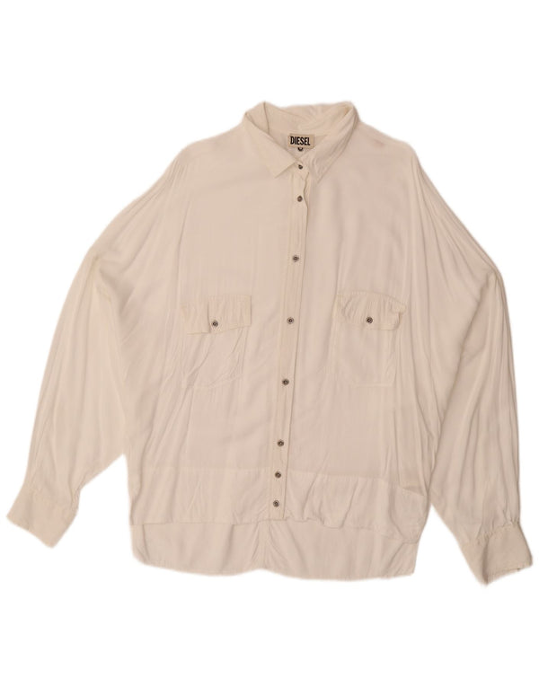 Женская блузка-рубашка свободного кроя DIESEL UK 14, средний белый вискоза