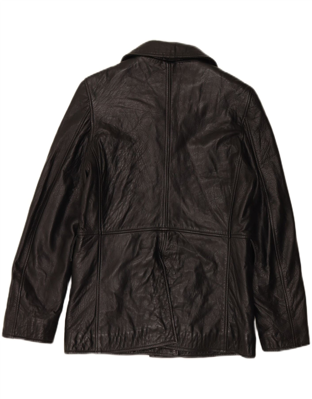 PELLITALIA Womens Oversized Leather Jacket UK 10 Small Black Leather