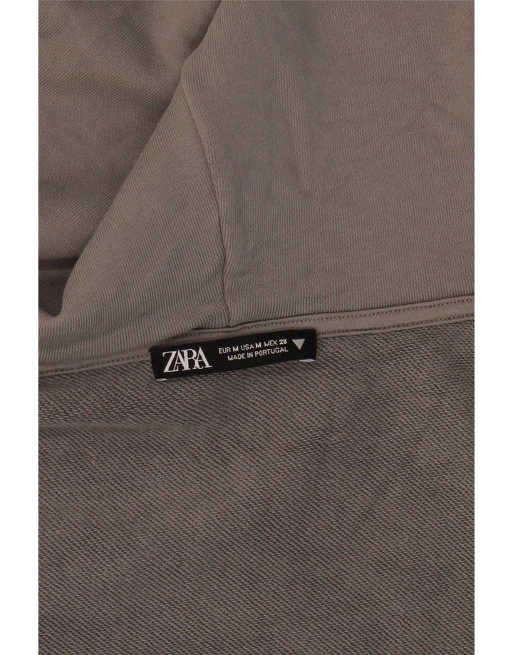 Женский укороченный топ с капюшоном Zara UK 12, средний серый
