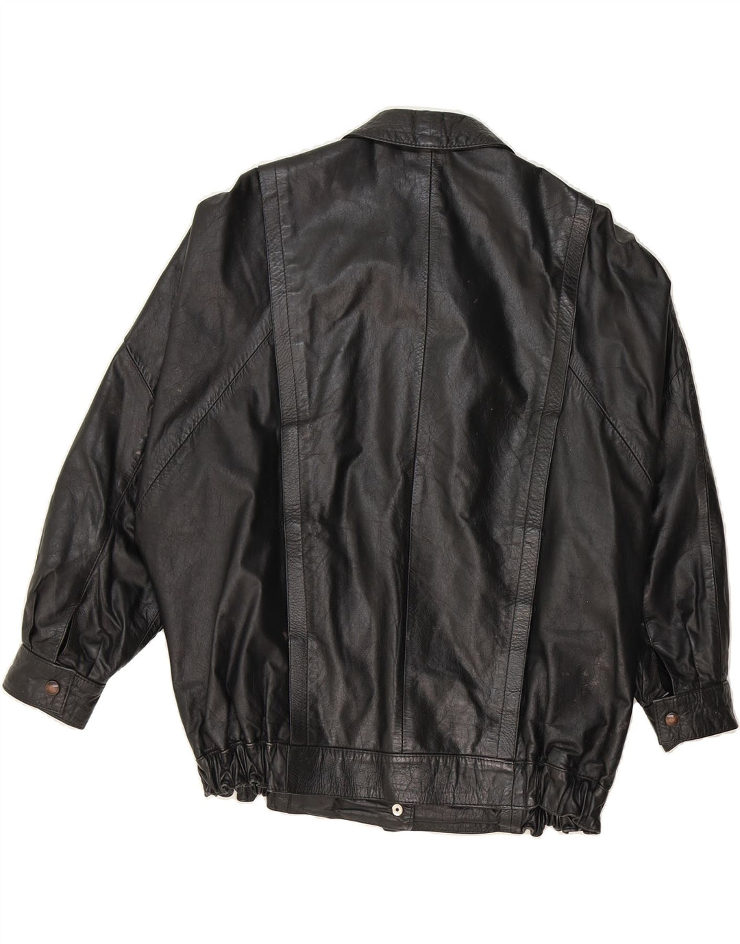 VINTAGE Womens Oversized Bomber Jacket UK 10 Small Black Vintage Vintage and Second-Hand Vintage from Messina Hembry 