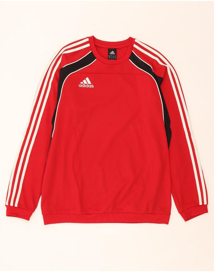 Мужской джемпер Adidas UK 38/40, средний красный, полиэстер с цветными блоками