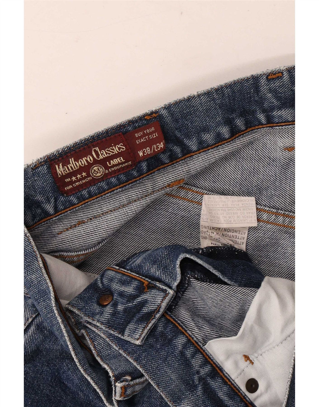 Мужские прямые джинсы Marlboro Classics W38 L31 синие, хлопок