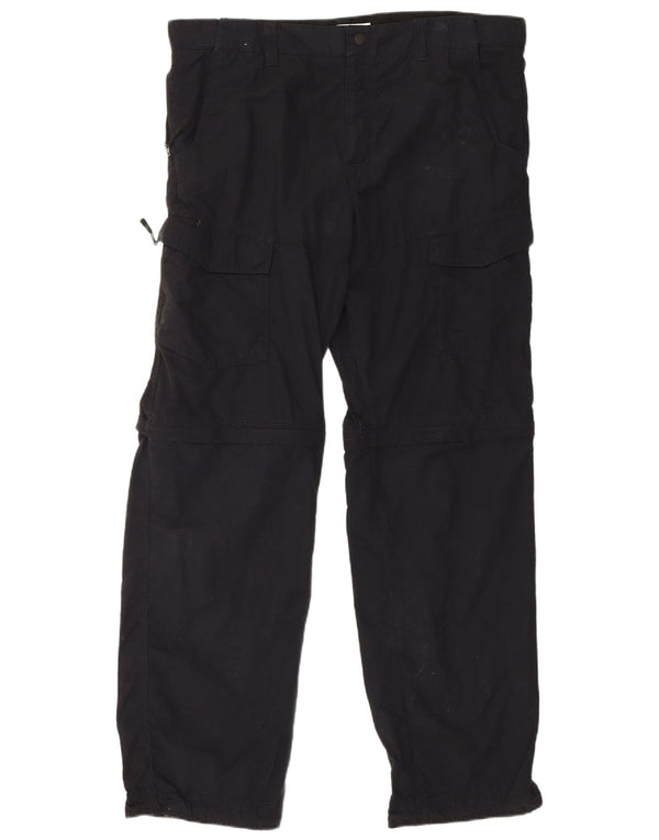 Мужские прямые брюки-карго Marks & Spencer W40 L33, черные, хлопковые