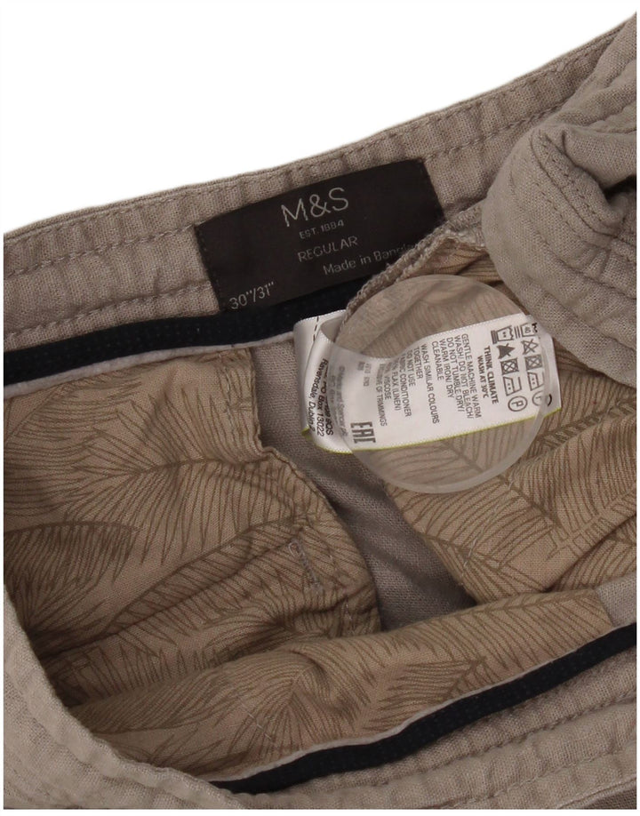 Женские прямые брюки чиносы Marks & Spencer стандартного размера W30 L31 серые льняные