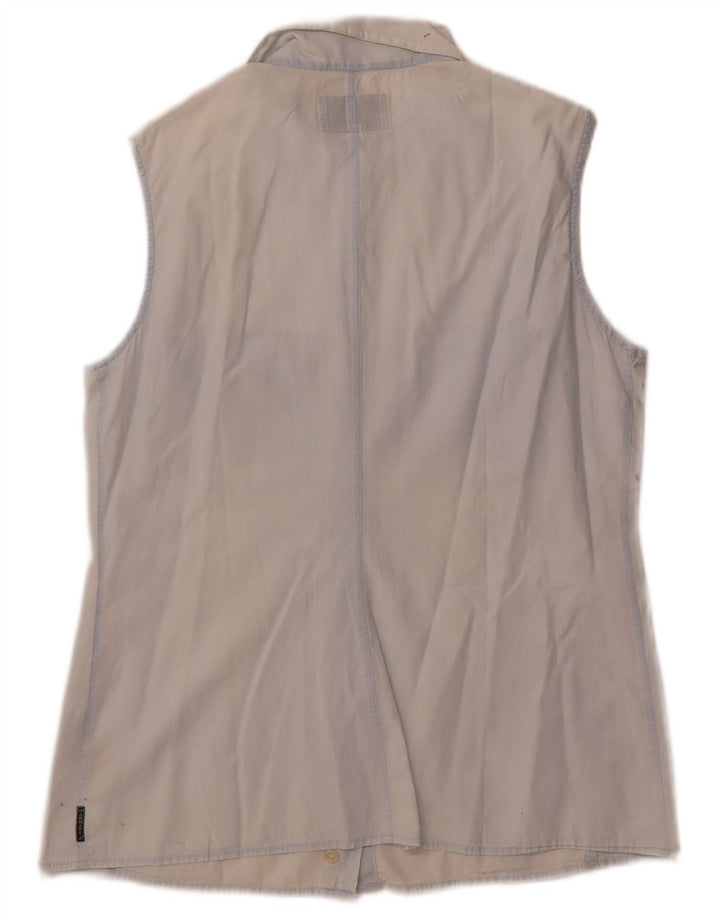 Женская рубашка без рукавов Armani Jeans UK 14, большой синий хлопок