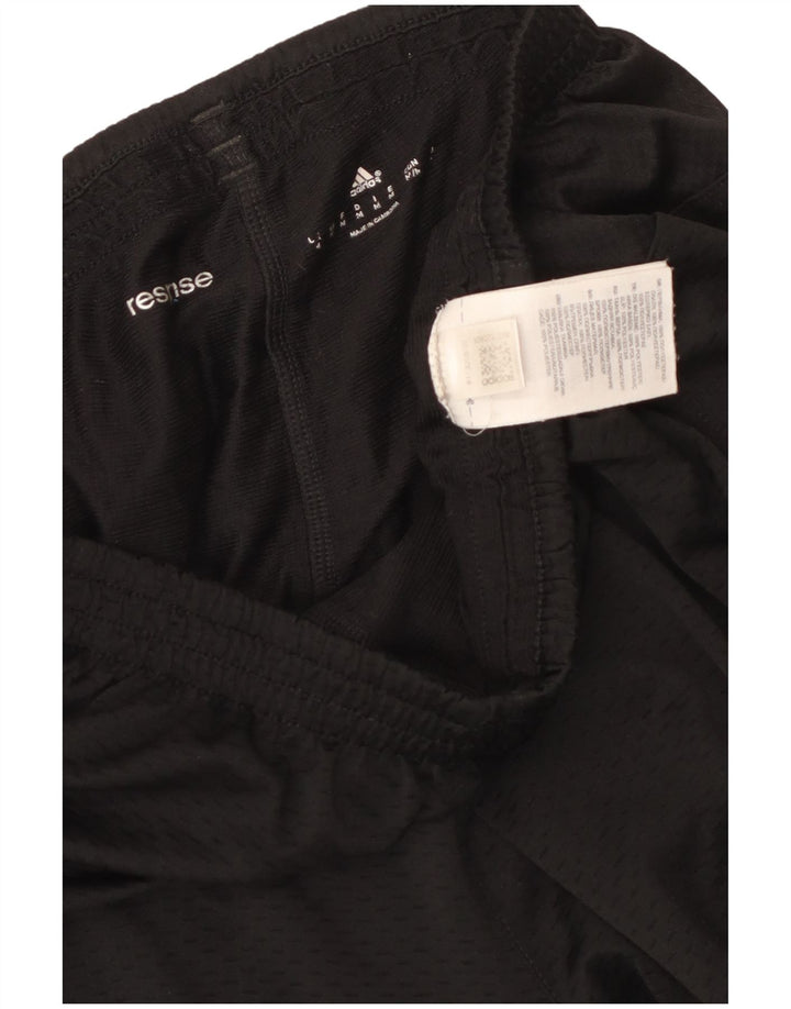 Мужские спортивные шорты Adidas среднего размера из полиэстера черного цвета