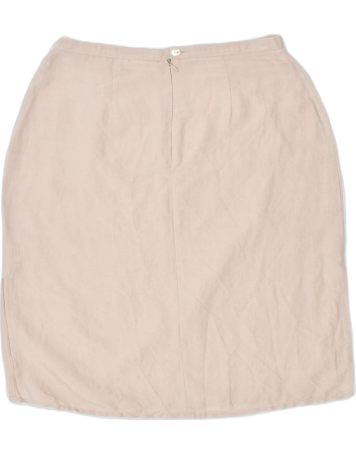 GAUDI Womens High Waist Pencil Skirt IT 42 Medium W26 Pink Linen | Vintage | Thrift | Second-Hand | Used Clothing | Messina Hembry 