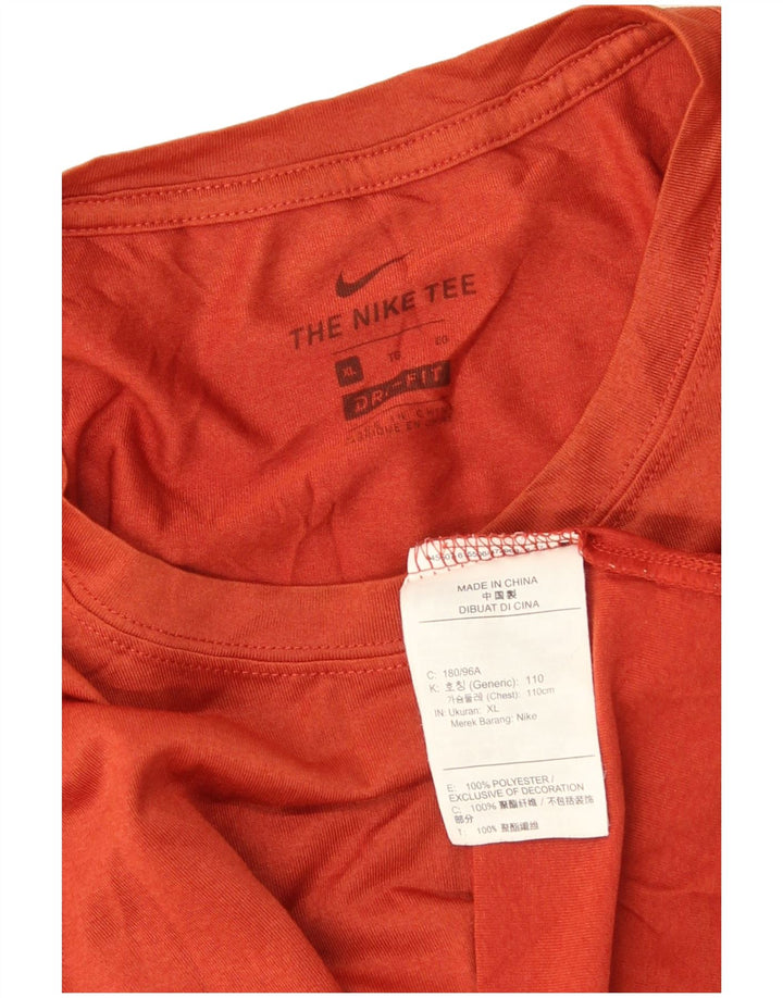 Мужская футболка NIKE Dri Fit Top XL оранжевого цвета из полиэстера
