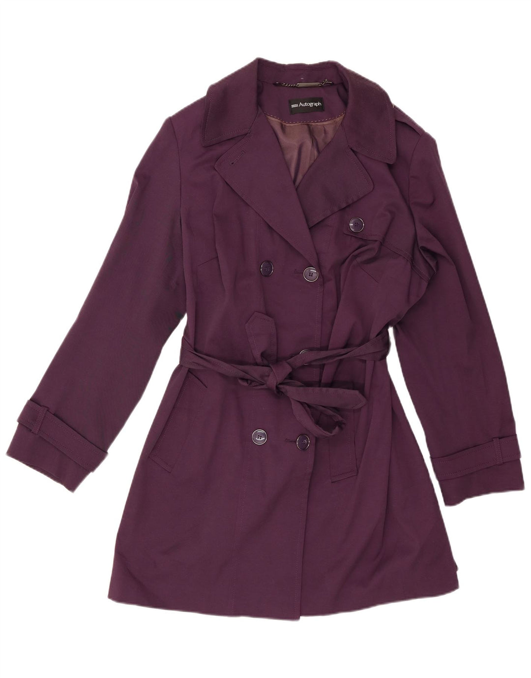 Женский тренч Marks & Spencer Autograph UK 18 XL фиолетовый полиэстер