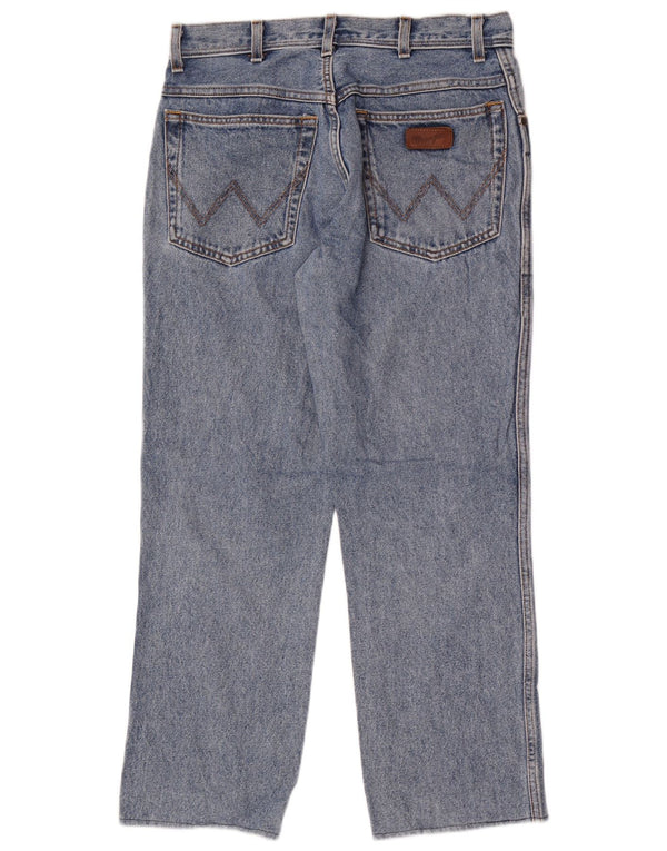 Мужские прямые джинсы Wrangler стандартного кроя W32 L27, синие, хлопок